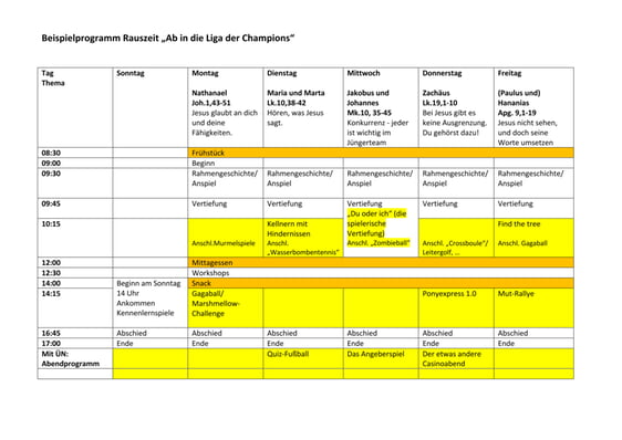 Beispielprogramm Rauszeit